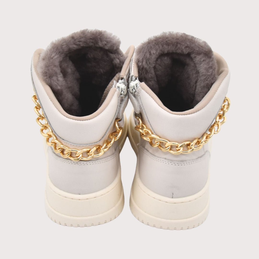 Dianetti Lammfell Sneakers - Artikel-Nr. 1528C in Latte (offwhite)