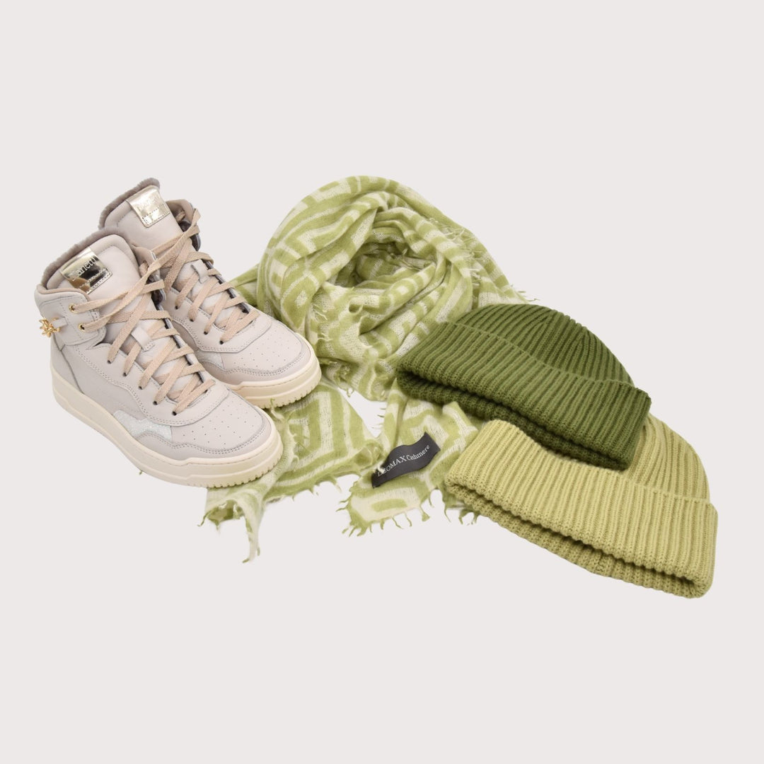 Dianetti Lammfell Sneakers - Artikel-Nr. 1528C in Latte (offwhite)
