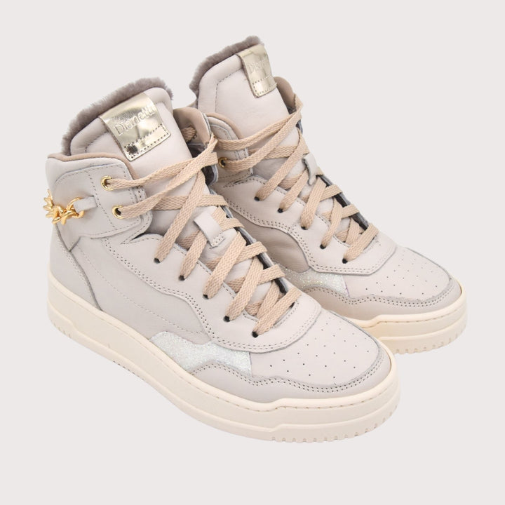 Dianetti Lammfell Sneakers - Artikel-Nr. 1528C in Latte (offwhite)