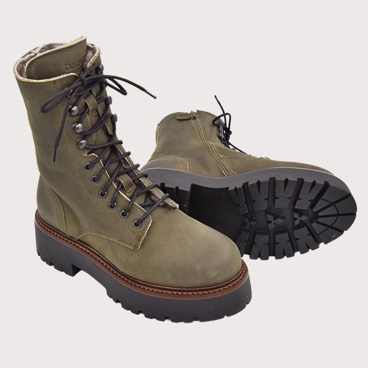 Dianetti Lammfell Schnürboots, Artikel-Nr. 1633 in Palma Muschio - NoAna FASHION BEAUTY STYLING