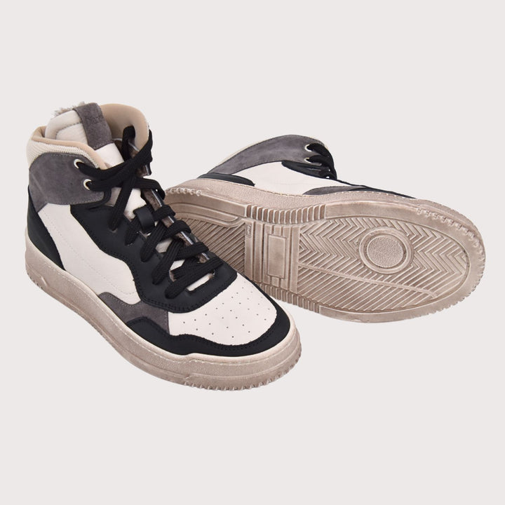 Dianetti Lammfell Sneakers - Artikel-Nr. 1528NZ in Country Nero/Latte/Grigio - NoAna FASHION BEAUTY STYLING