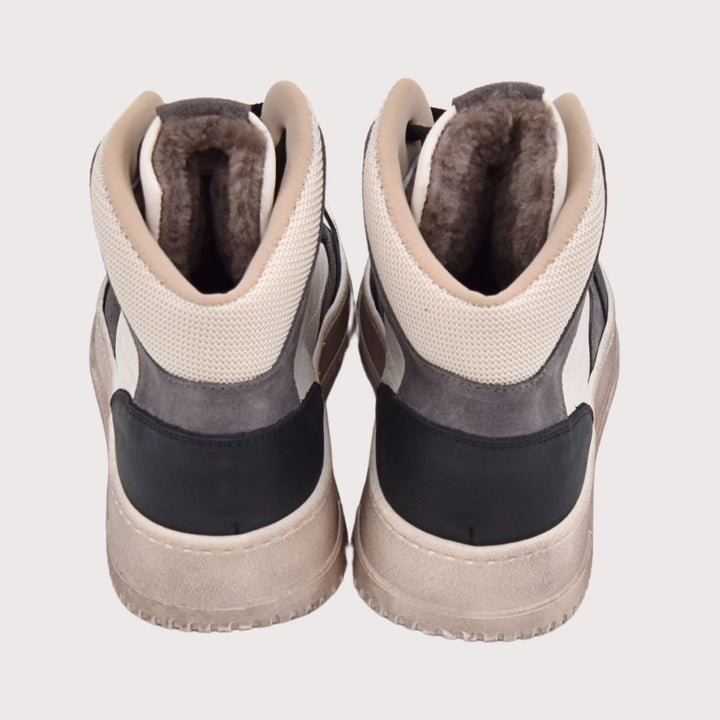 Dianetti Lammfell Sneakers - Artikel-Nr. 1528NZ in Country Nero/Latte/Grigio - NoAna FASHION BEAUTY STYLING