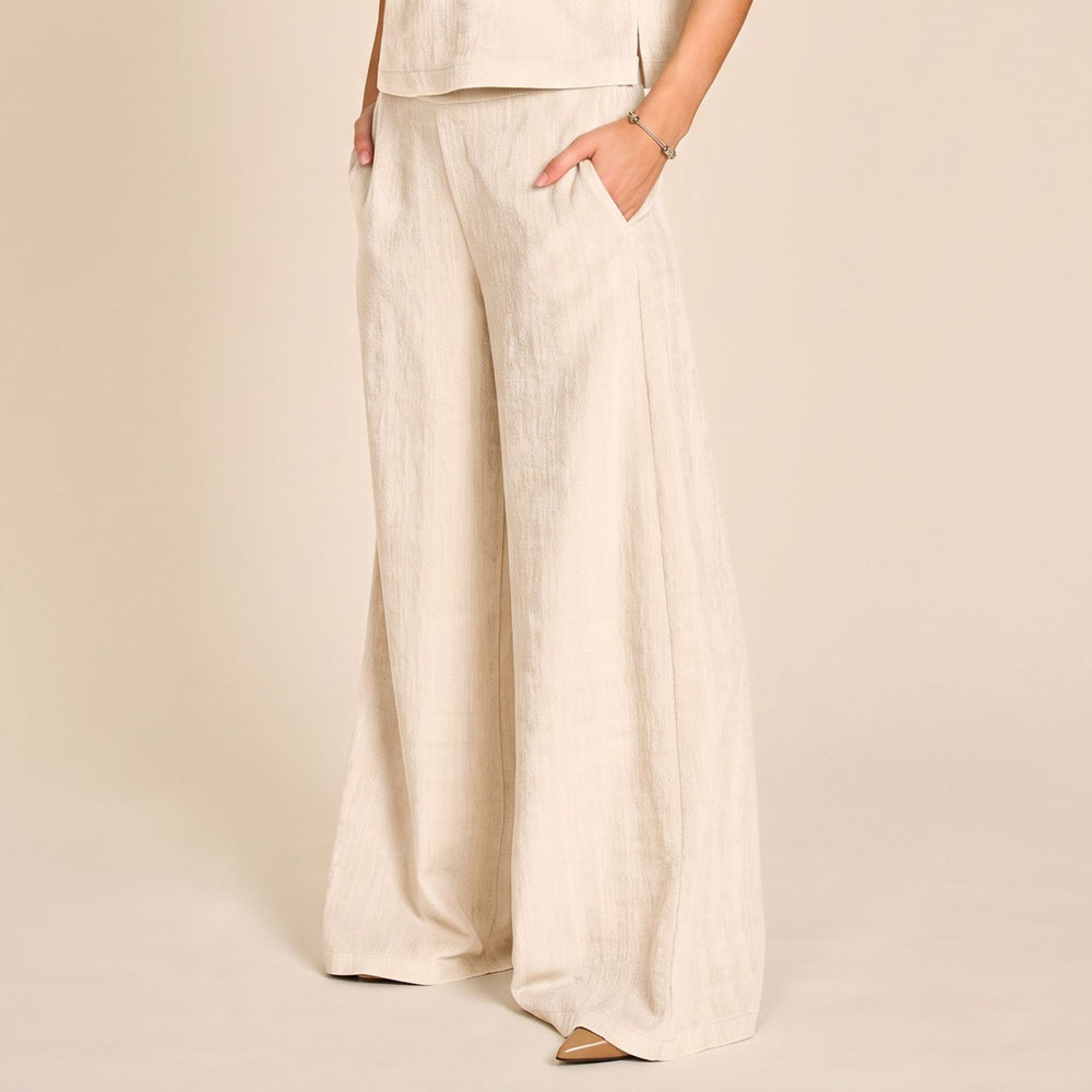Due Amanti Patricia Hose in Cream – elegante Wide Leg Damenhose mit seitlichen Eingrifftaschen