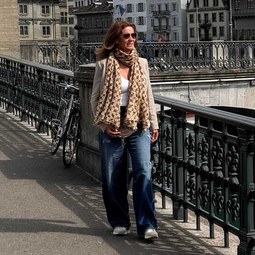 LEOMAX 100% Cashmere Schal "Bali" in Farbe Tawny (braun) - 70 x 200cm - NoAna FASHION BEAUTY STYLING
