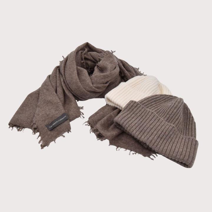 CASHIMAR 100% Cashmere Mütze - Farbe 20627 Armadillo (Taupe)