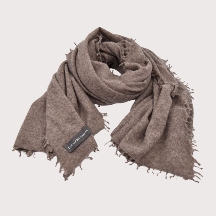 LEOMAX 100% Cashmere Schal brindle-taupe - 70 x 200cm