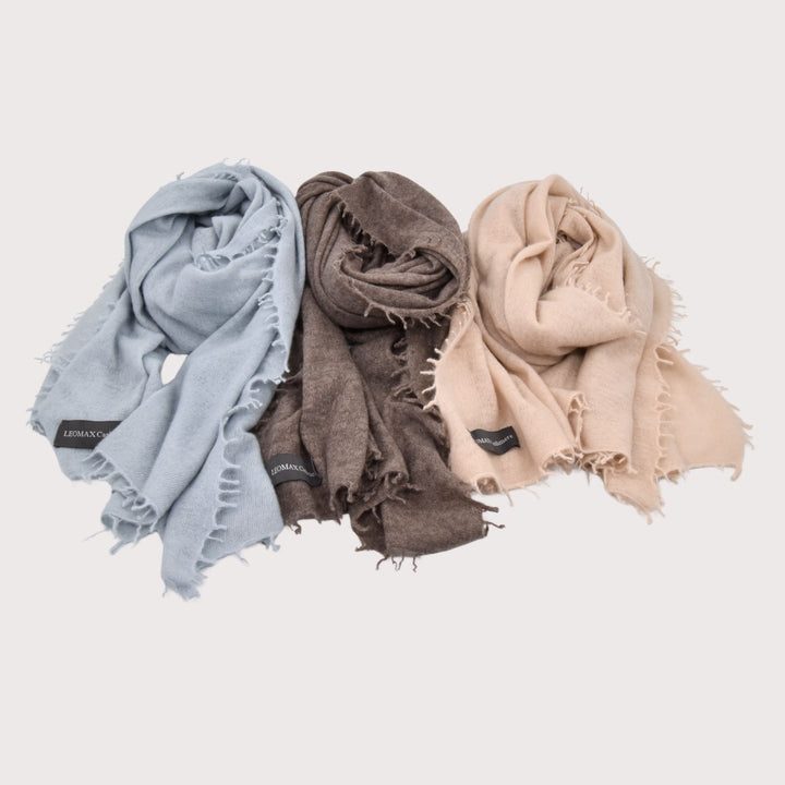 LEOMAX 100% Cashmere Schal brindle-taupe - 70 x 200cm