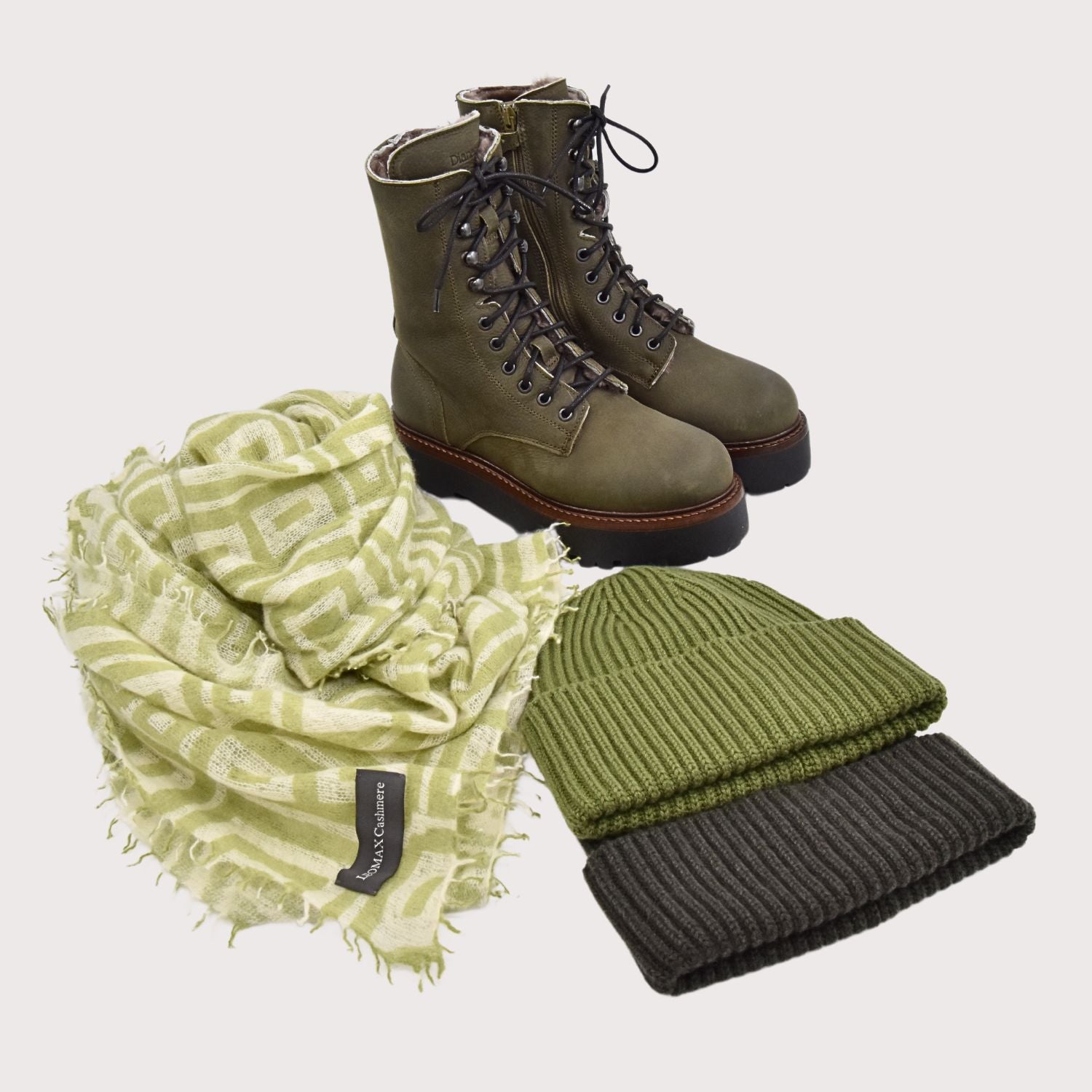 Dianetti Lammfell Schnürboots, Artikel-Nr. 1633 in Palma Muschio - NoAna FASHION BEAUTY STYLING