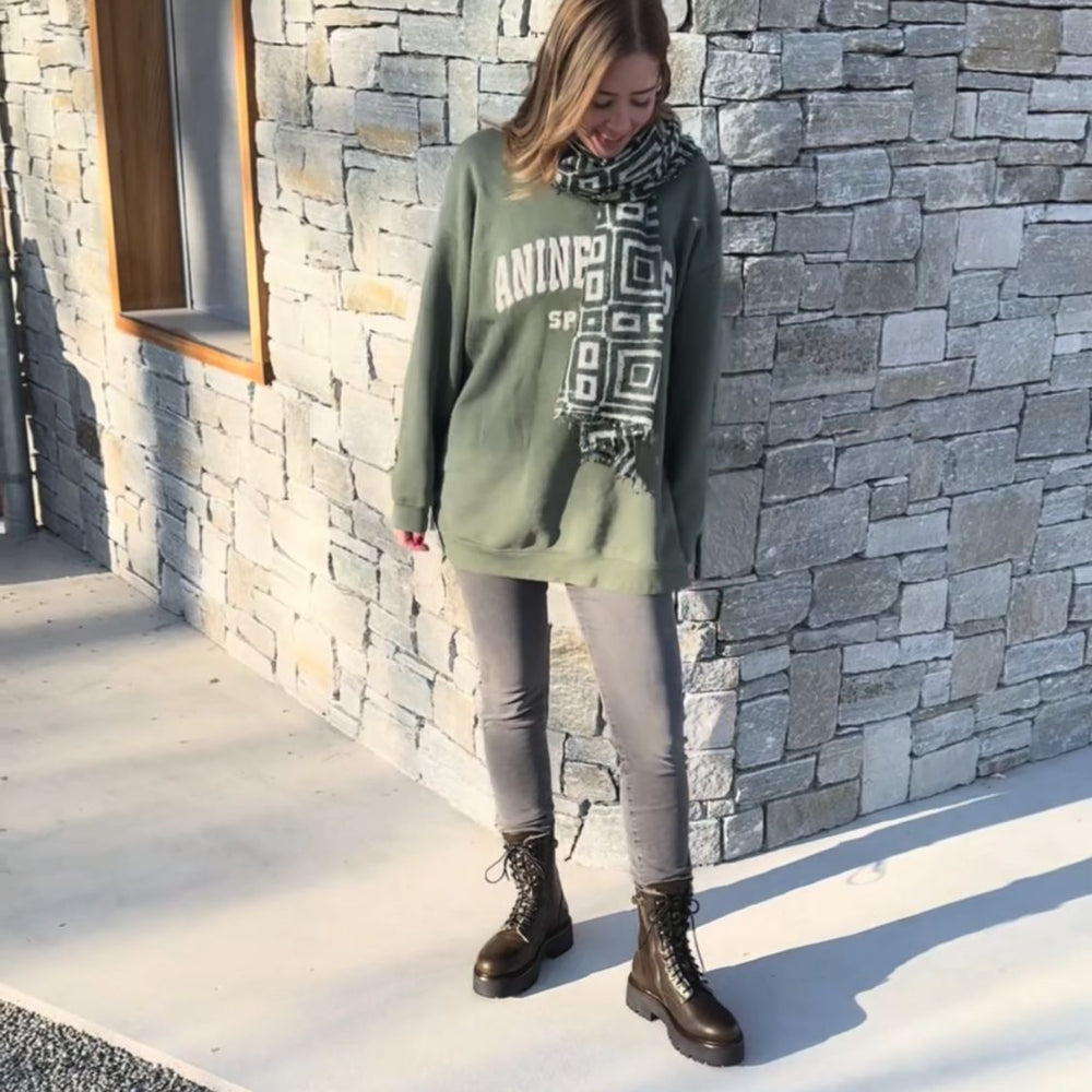 Dianetti Lammfell Schnürboots, Artikel-Nr. 1633 in Tudor Verde - NoAna FASHION BEAUTY STYLING