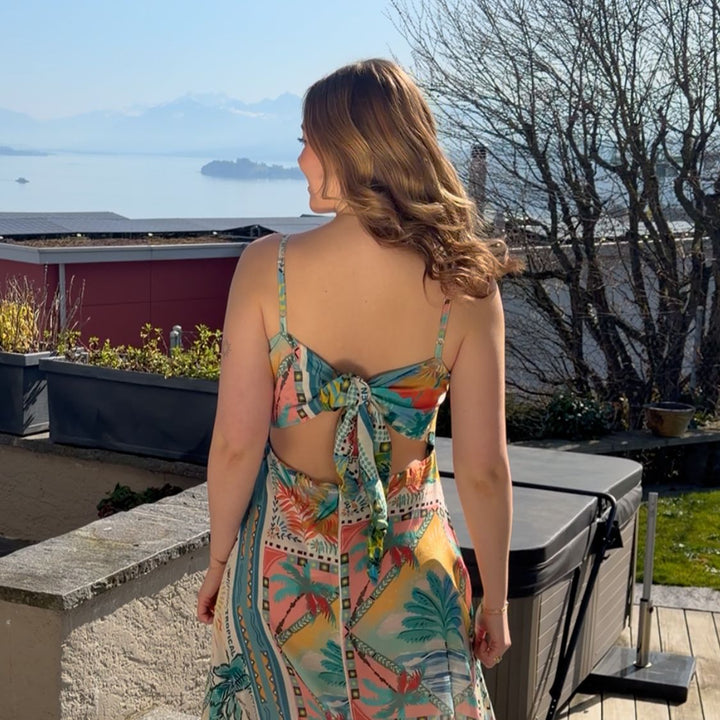 MISS JUNE Long Dress Britney - blue multi