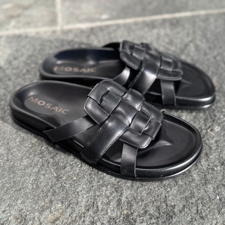 MOSAIC SANDALS "Pantoletten" black