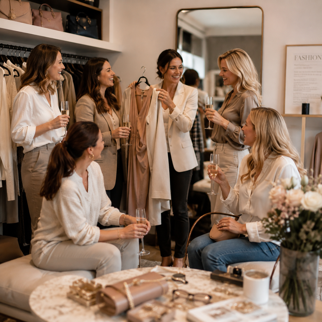 Private Fashion Event mit stilvoller Fashion- und Stylingrunde in gemütlicher Boutique-Atmosphäre mit NoAna Styling Zürich