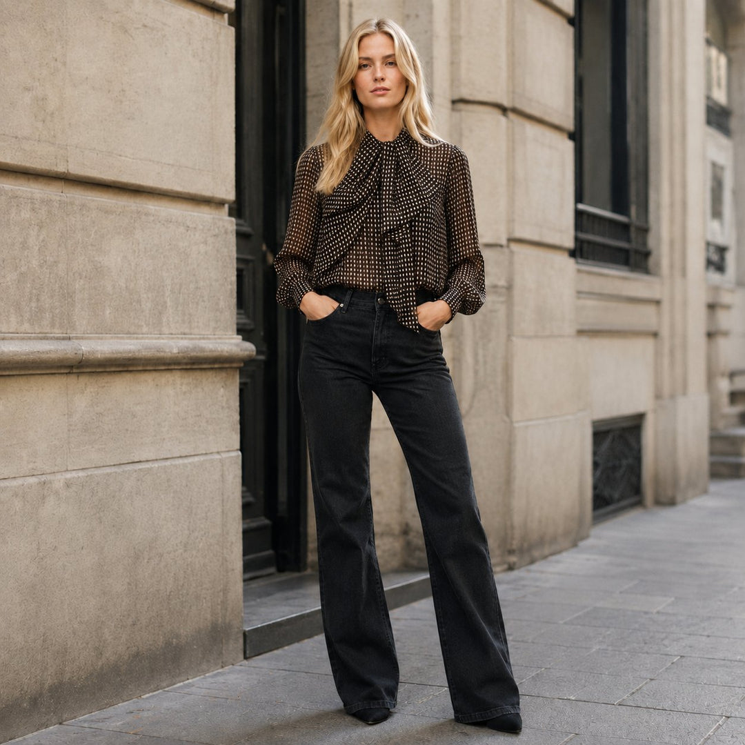 THE.NIM DEBBIE Jeans in Black mit DOROTHEA Bluse von 0039 Italy