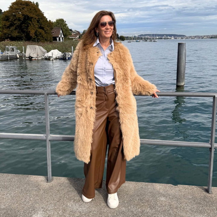 Urbancode London – Reversible Faux Fur Coat caramel