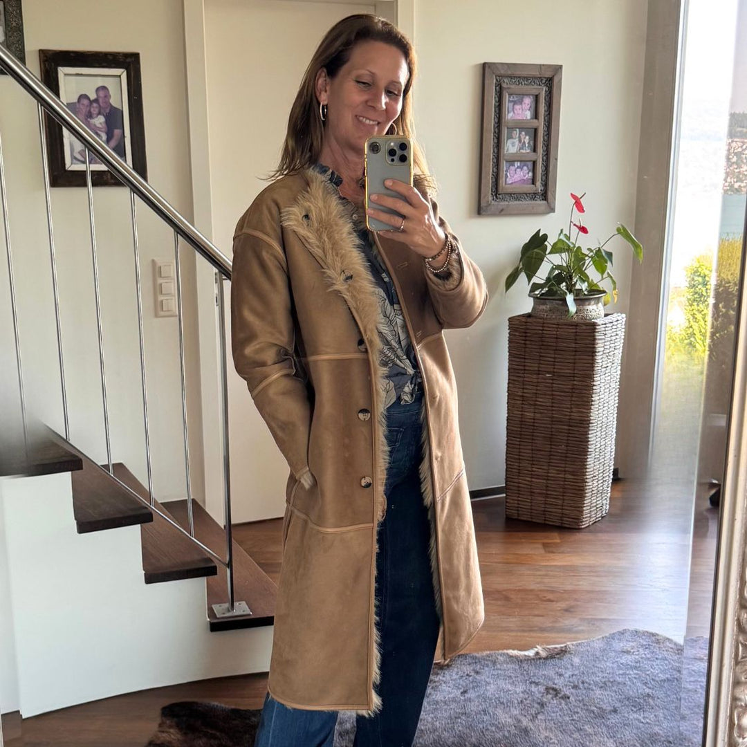 Urbancode London – Reversible Faux Fur Coat Caramel