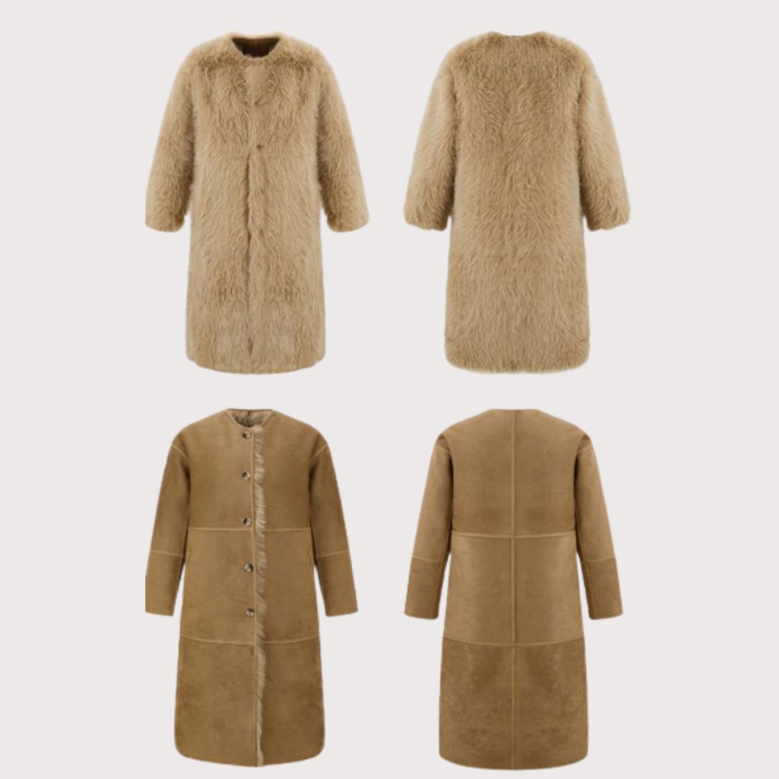 Urbancode London – Reversible Faux Fur Coat caramel | NoAna