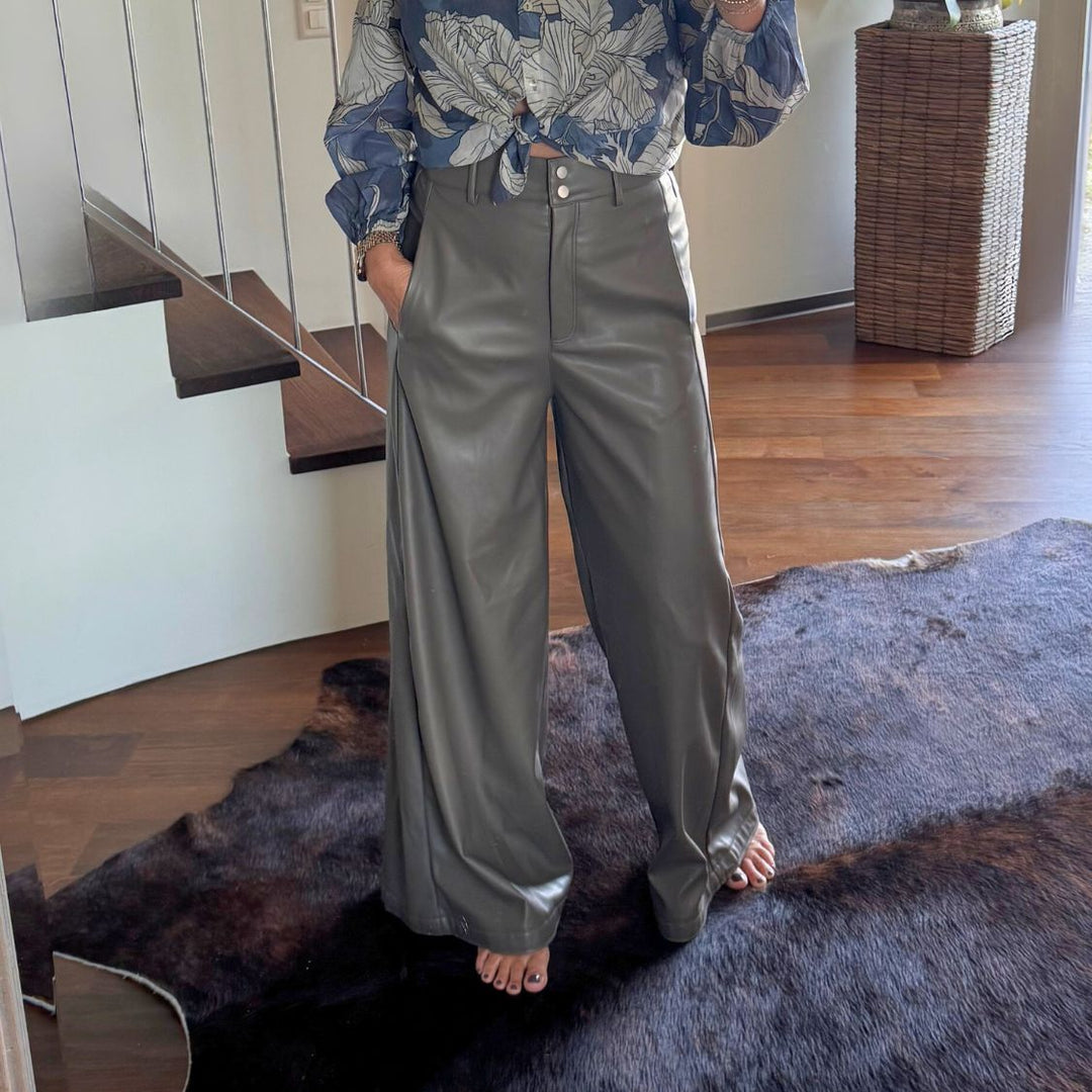 Urbancode London - Vegan Leather Pants Praline (taupe)