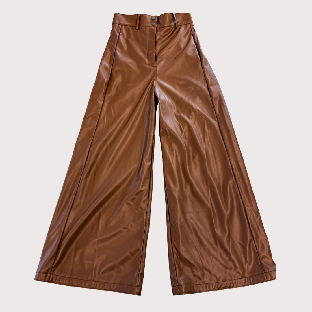 Urbancode London - Vegan Leather Pants Toffee (braun)