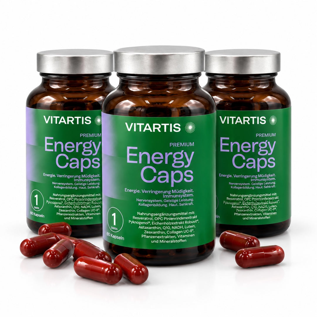 VITARTIS Energy Caps Premium – 3er Vorteilspaket mit drei Dosen