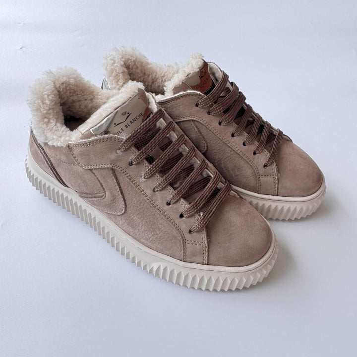 Voile Blanche Sneaker mit Lammfellfutter LIPARI - Nubuk Taupe