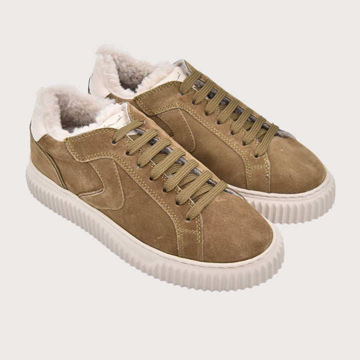 Voile Blanche Sneaker mit Lammfellfutter LIPARI - Fur Suede/Nappa taupe/milk (olive) - NoAna FASHION BEAUTY STYLING