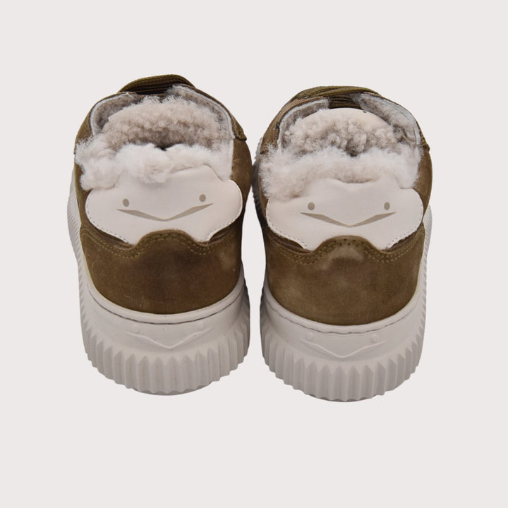 Voile Blanche Sneaker mit Lammfellfutter LIPARI - Fur Suede/Nappa taupe/milk (olive) - NoAna FASHION BEAUTY STYLING