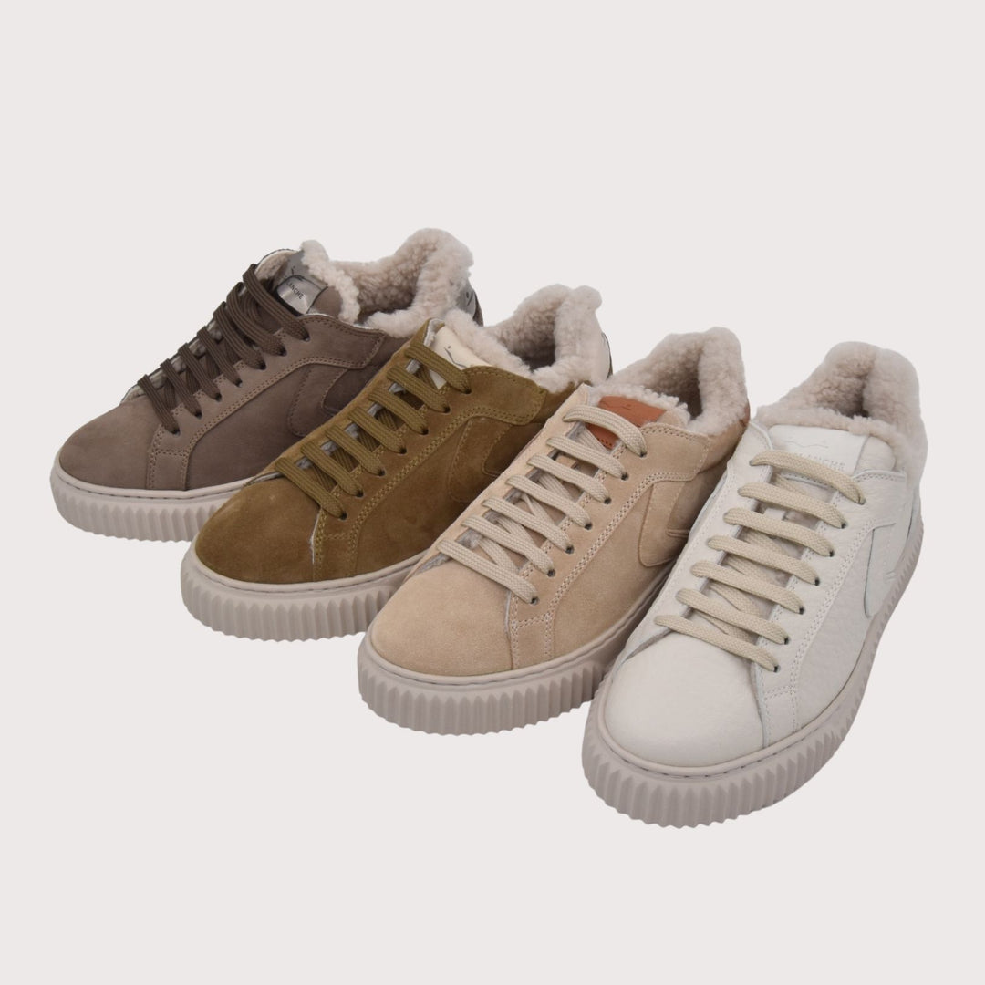 Voile Blanche Sneaker mit Lammfellfutter LIPARI - Nubuk Taupe